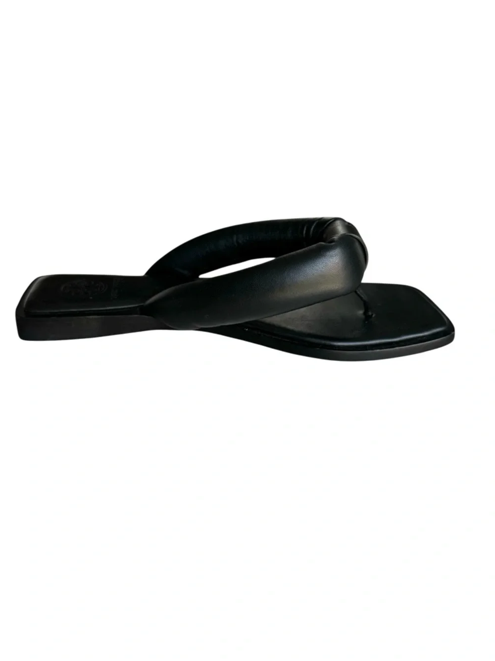 Tory Burch Puffy Strap Thong Sandal Black Leather